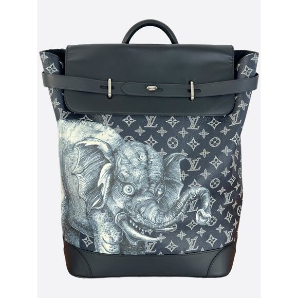 Louis Vuitton Chapman Brothers Navy Monogram Elephant Steamer Backpack - Picture 1 of 7